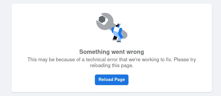 Facebook issue, something is wrong